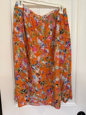 The Hanger Orange Floral Maxi Skirt